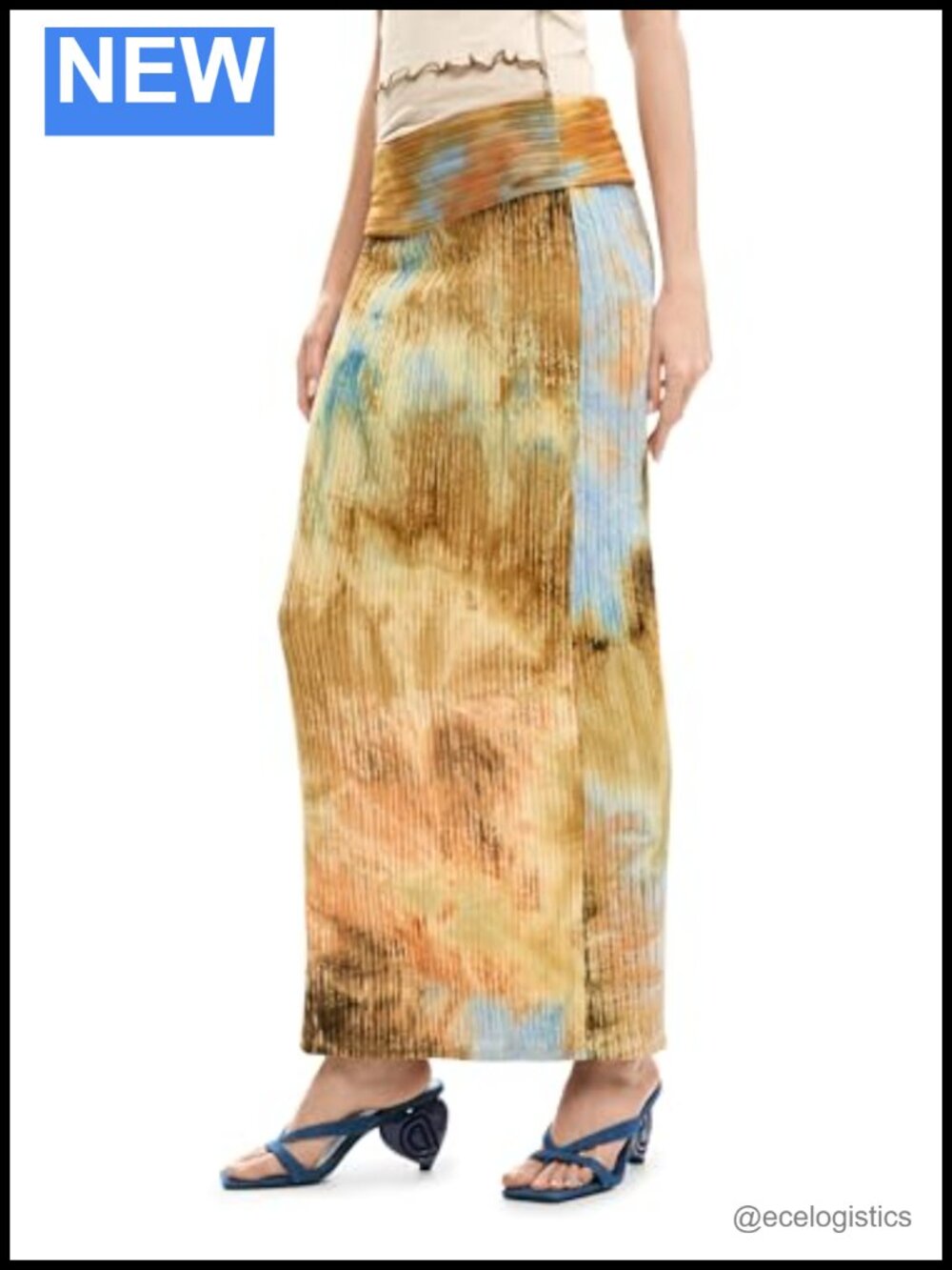 Desigual Midi Skirt 97% Polyester 3% Elastane Chevron Pull On